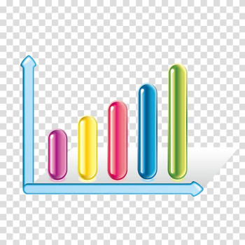 Bar chart Three-dimensional space, Color three-dimensional column charts transparent background PNG clipart