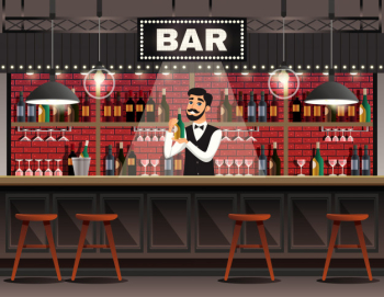 Bar interior realistic composition Free Vector Bar interior realistic composition Free Vector