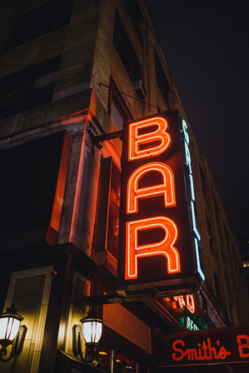 Bar Neon Light Signage at Night Bar Neon Light Signage at Night
