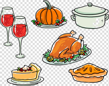 Barbecue chicken Fried chicken, Thanksgiving glass pumpkin and roast chicken transparent background PNG clipart