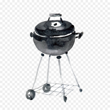 Barbecue grill Watercolor painting - Hand painted barbecue rack 
