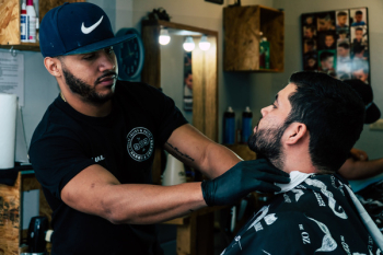 Barber Shaving His Costumer Barber Shaving His Costumer