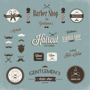 Barber shop label and logo design Barber shop label and logo design