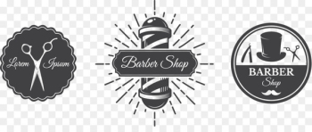 Barbers pole Logo Barbershop - Barber decorative flag pattern 