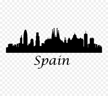 Barcelona Skyline Silhouette - Silhouette Barcelona Skyline Silhouette - Silhouette