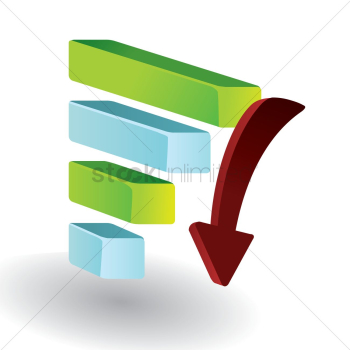 Bars with down arrow Bars with down arrow