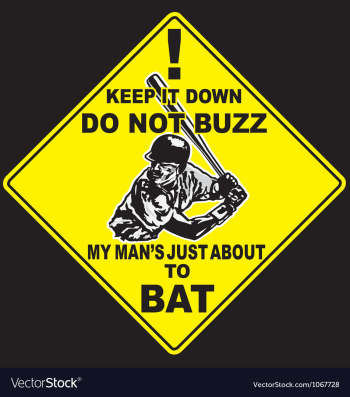 Baseball caution to bat vector image Baseball caution to bat vector image