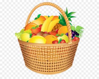 Basket of Fruit Gift basket Clip art - Fruit Basket PNG Vector Clipart Image 