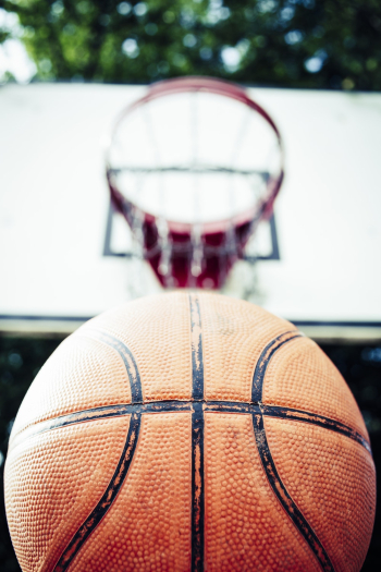 Basketball Near Basketball Hoop Basketball Near Basketball Hoop