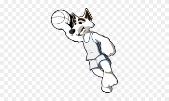 Basketball Wolf Basketballwolf Black White Line Art - Clip Art Basketball Wolf Basketballwolf Black White Line Art - Clip Art