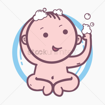 Bathing baby