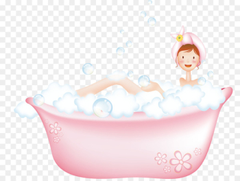 Bathing Cartoon - Bath beauty cartoon vector 