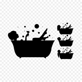 Bathtub Bathing Bathroom - Vector silhouette bath Bathtub Bathing Bathroom - Vector silhouette bath