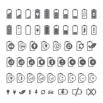 Battery icons collection Battery icons collection