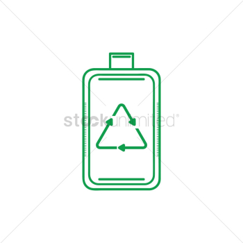 Battery with recycle symbol Battery with recycle symbol