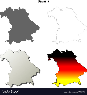 Bavaria outline map set vector image Bavaria outline map set vector image