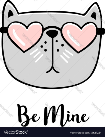 Be mine hand drawn greeting card with valentines vector image Be mine hand drawn greeting card with valentines vector image