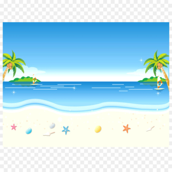 Beach Animation Cartoon Clip art - Background beach cartoon background material png 