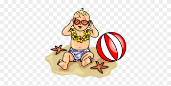 Beach Baby - Baby At Beach Clipart Beach Baby - Baby At Beach Clipart