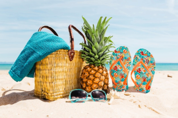 Beach background with beach elements Beach background with beach elements