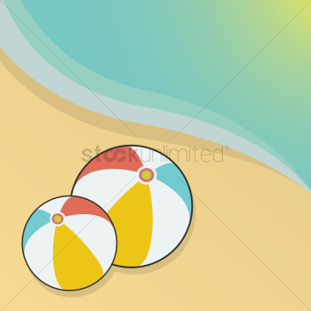 Beach balls on sand Beach balls on sand