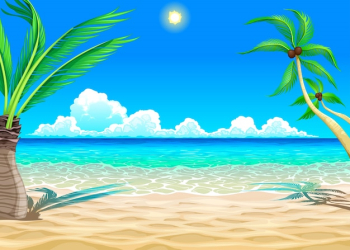 Beach cartoon illustration Beach cartoon illustration