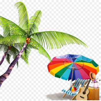 Beach Download Computer file - Summer beach background elements 