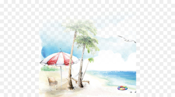 Beach Drawing Seaside resort - Beach background Beach Drawing Seaside resort - Beach background
