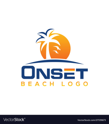 Beach logo design holiday palm logo vector image Beach logo design holiday palm logo vector image