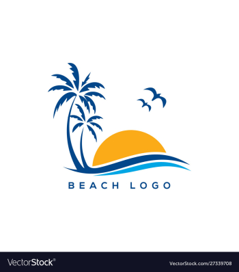 Beach logo design holiday palm logo vector image