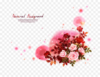 Beach rose Watercolor painting Flower - Rose watercolor flowers PSD branch design element 