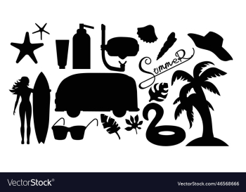 beach silhouette set beach silhouette set
