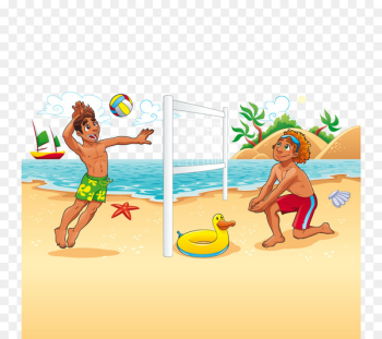 Beach volleyball Cartoon - Vector beach volleyball Beach volleyball Cartoon - Vector beach volleyball
