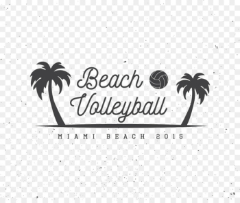 Beach volleyball Logo Illustration - Palm beach volleyball 