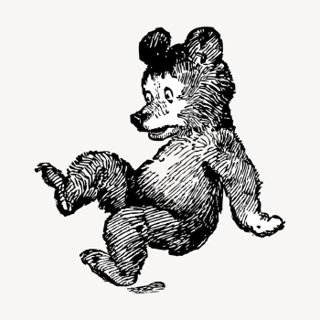 Bear cub hand drawn clipart, | Free Vector - rawpixel Bear cub hand drawn clipart, | Free Vector - rawpixel