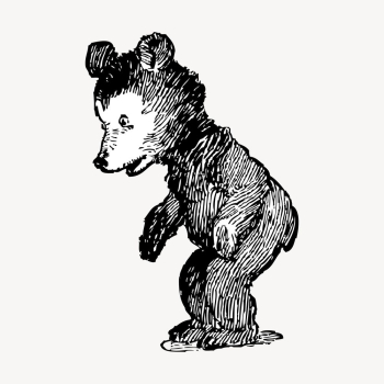 Bear cub hand drawn clipart, | Free Vector - rawpixel Bear cub hand drawn clipart, | Free Vector - rawpixel