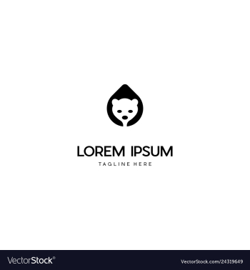 Bear panda animal creative logo design vector image Bear panda animal creative logo design vector image