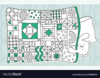 bear sleeping with quilt patchwork blanket design bear sleeping with quilt patchwork blanket design