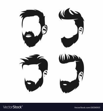 Beard logo design vector image Beard logo design vector image