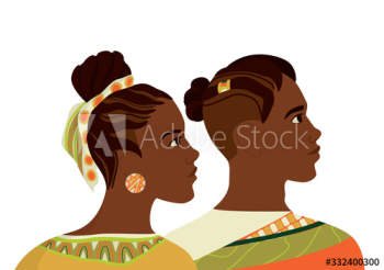 Beautiful Afro American woman and man portrait in traditional clothes Beautiful Afro American woman and man portrait in traditional clothes