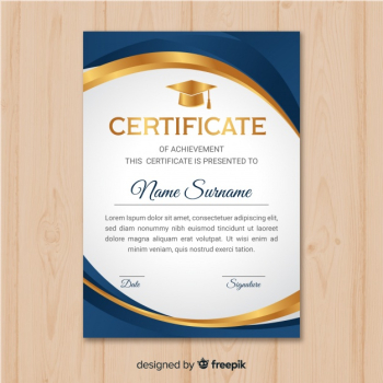 Beautiful certificate template with golden elements Beautiful certificate template with golden elements