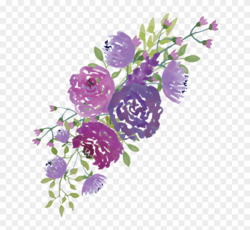 Beautiful Clipart Marriage Flower - Purple Watercolor Flowers Png