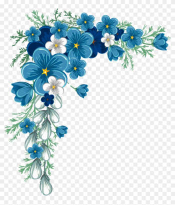 Beautiful Corner Layout - Blue Flower Corner Border