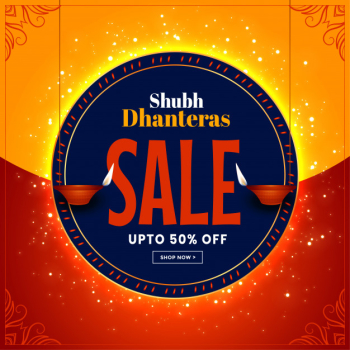 Beautiful dhanteras festival sale banner decorative Free Vector Beautiful dhanteras festival sale banner decorative Free Vector