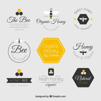 Beautiful flat honey logos Beautiful flat honey logos