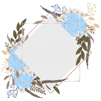 Beautiful floral borders  light blue flowers Free Vector