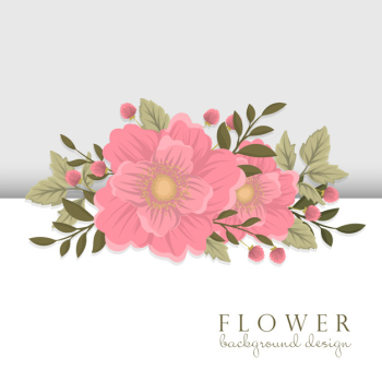 Beautiful floral borders  pink peony Free Vector