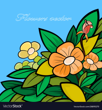 Beautiful flowers cartoon vector image Beautiful flowers cartoon vector image