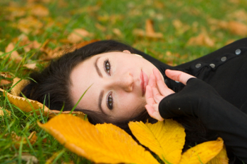 beautiful girl and autumn