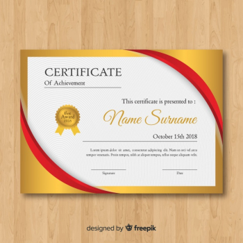Beautiful golden certificate template Beautiful golden certificate template